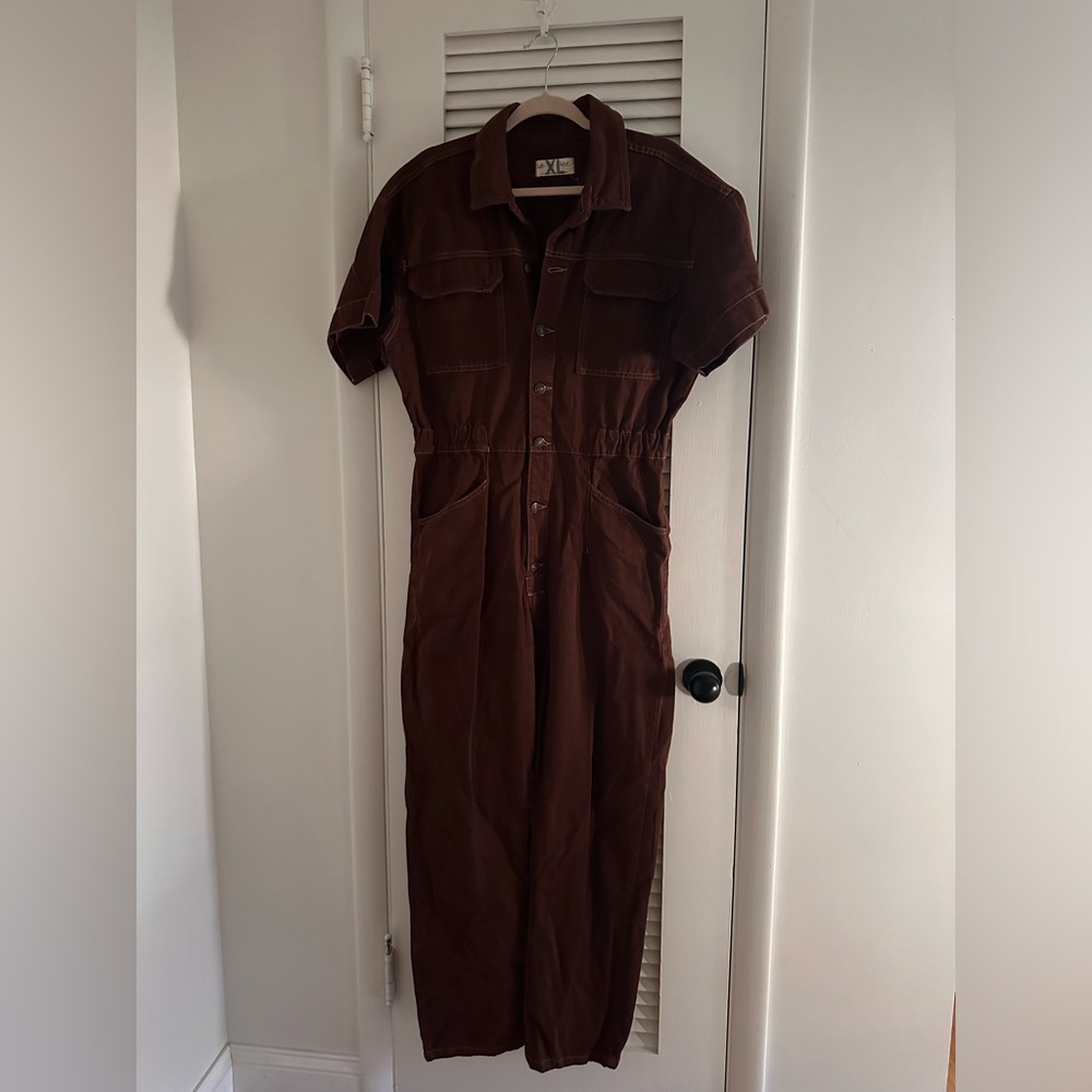 Free people brown jumpsuit